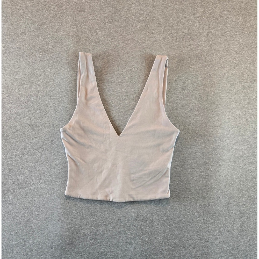 Babaton Contour V-Neck Tank Women XS Taupe Double Layered Slim Fit Top